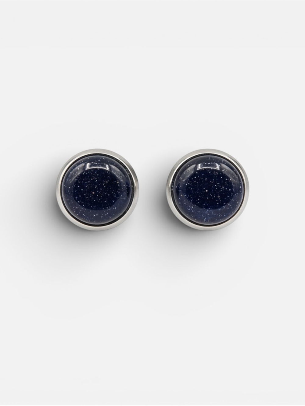 BLUE GOLDSTONE STUDS
